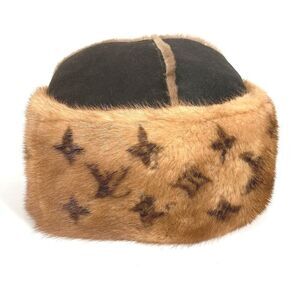 Louis Vuitton Hat Cossack Hat Fur Mink Brown
